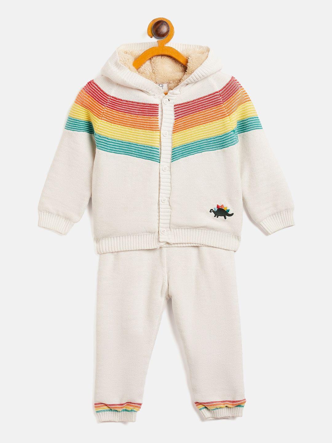 jwaaq infants striped hooded pure cotton sweater with trousers