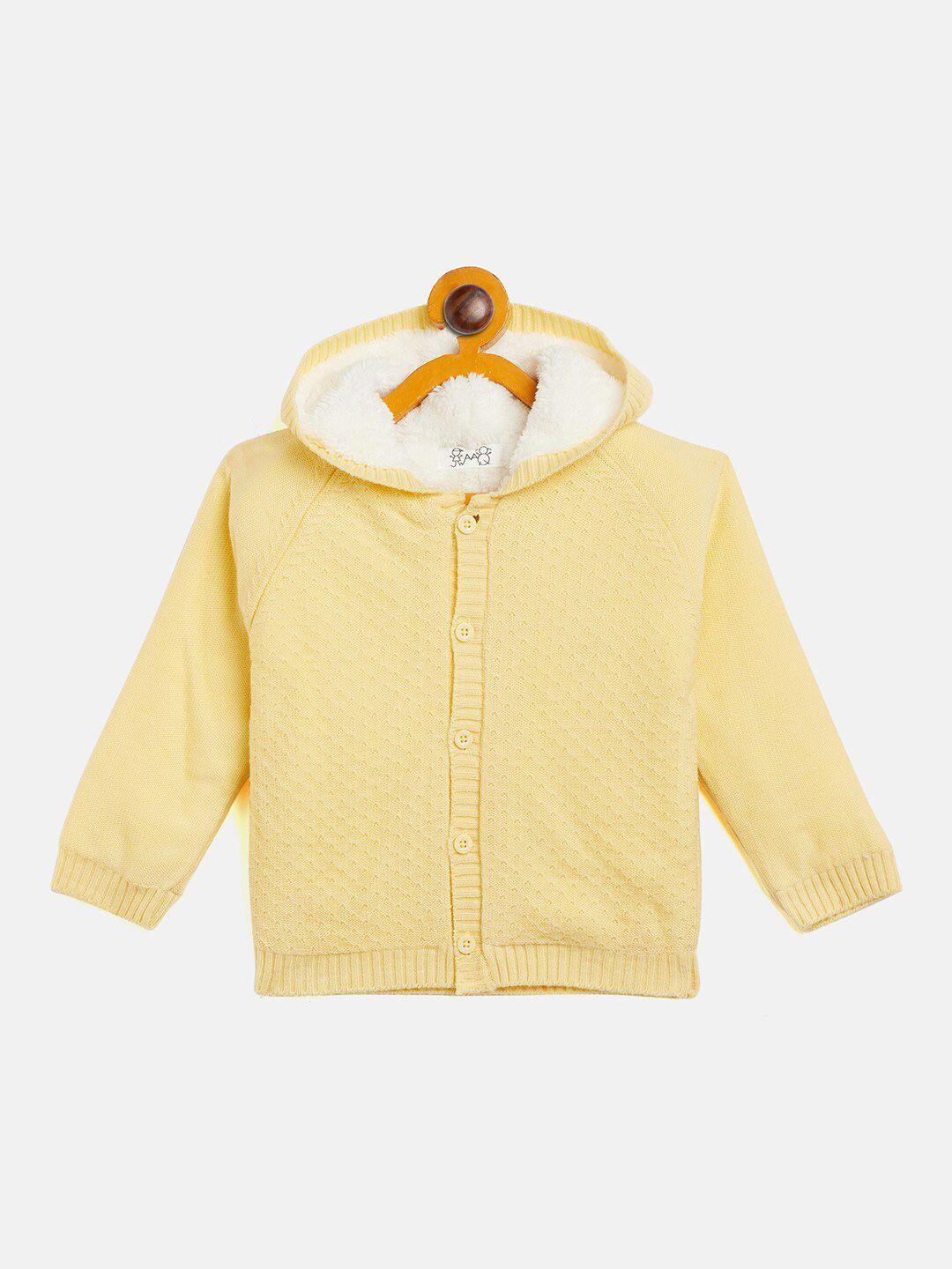 jwaaq kids open knit long sleeves pure cotton hood cardigan sweater