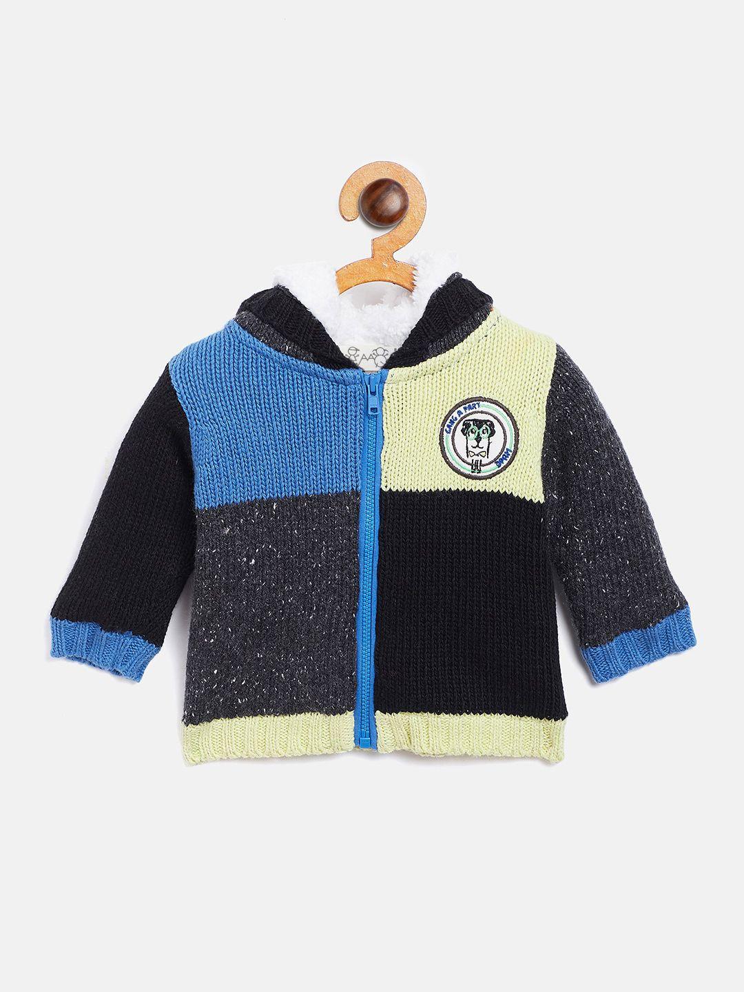 jwaaq unisex kids multicoloured checked pure cotton hooded front-open sweater