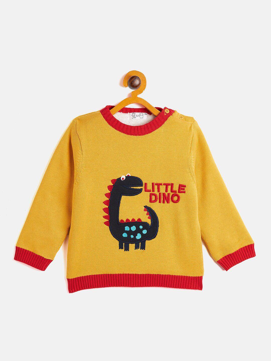 jwaaq unisex kids yellow & red printed pullover