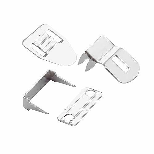 jyoti trouser hook - 4 part 4 pin (100 sets of steel material & nickel finish in a pouch), used in frocks/short/pants/dresses/skirt/slack/sweaters/garments, also used for making diy items - pack of 1