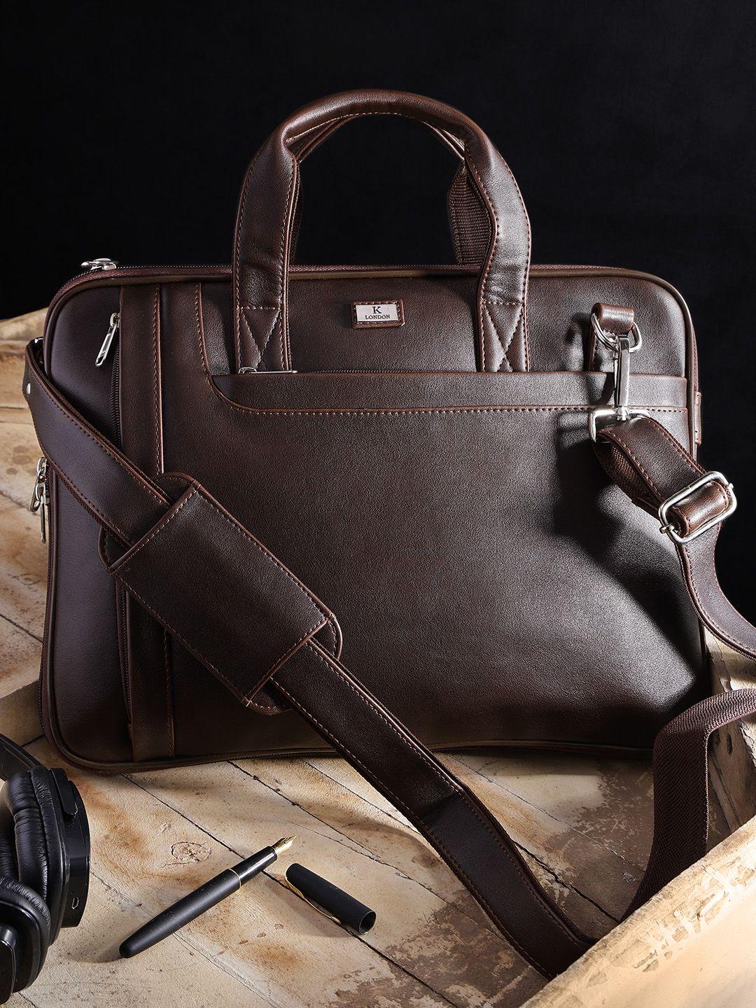 k london unisex brown textured messenger bag
