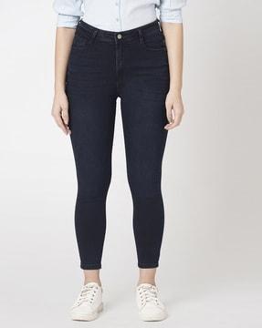 k504 lightly washed high-rise skinny fit jeans