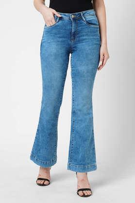 k5094 high rise mini flare women's jeans - blue