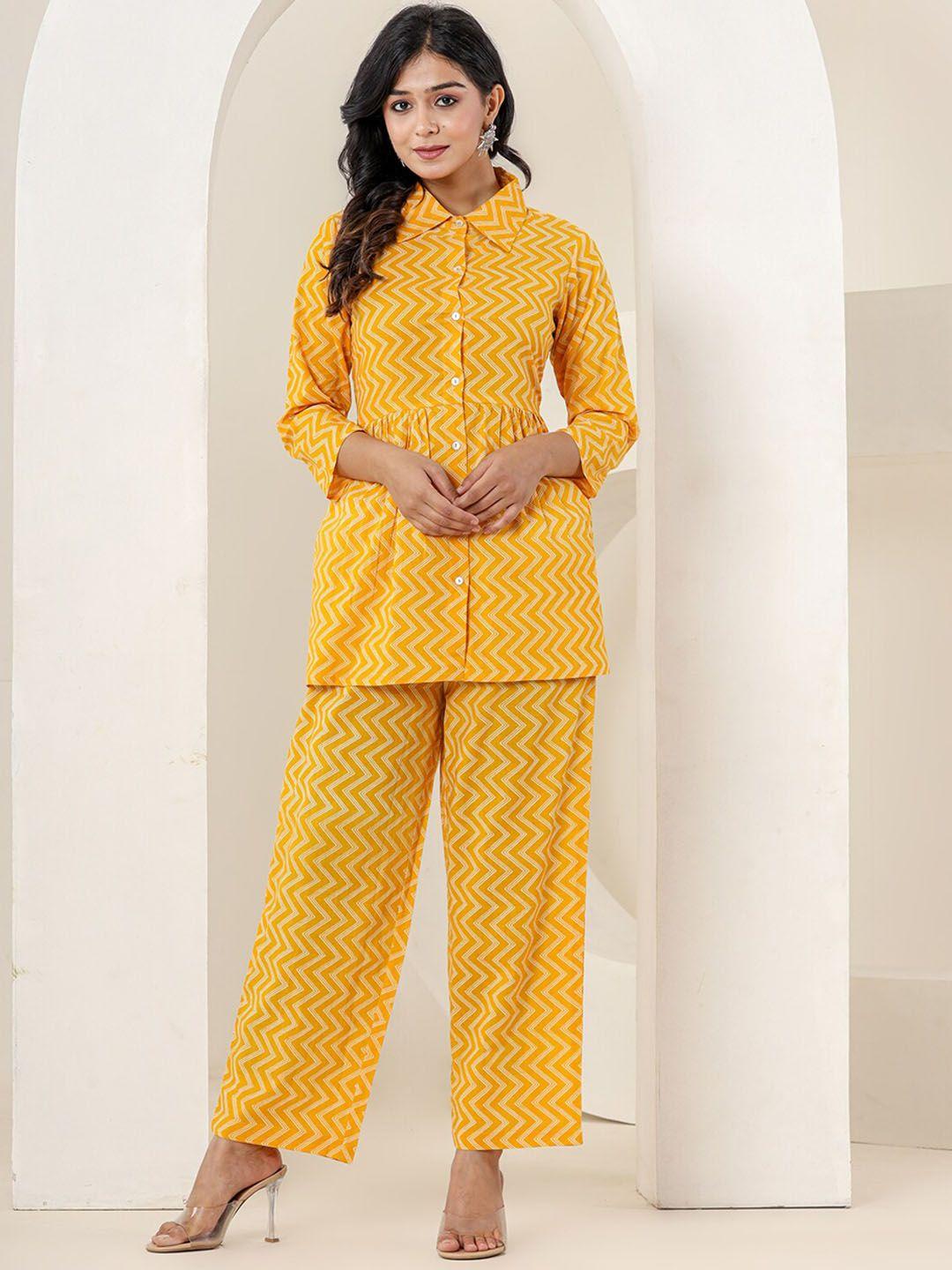 kaajh printed pure cotton tunic and trousers