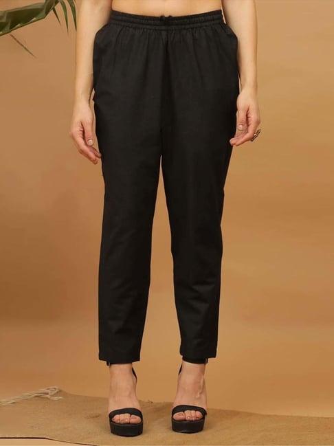 kaanchie nanggia black solid cotton pants