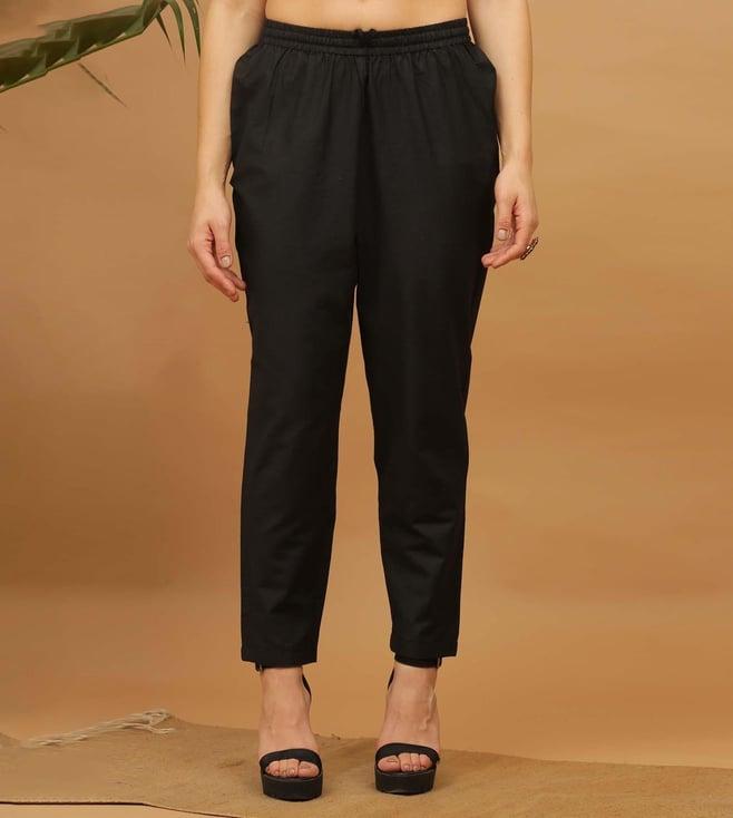 kaanchie nanggia black solid cotton pants