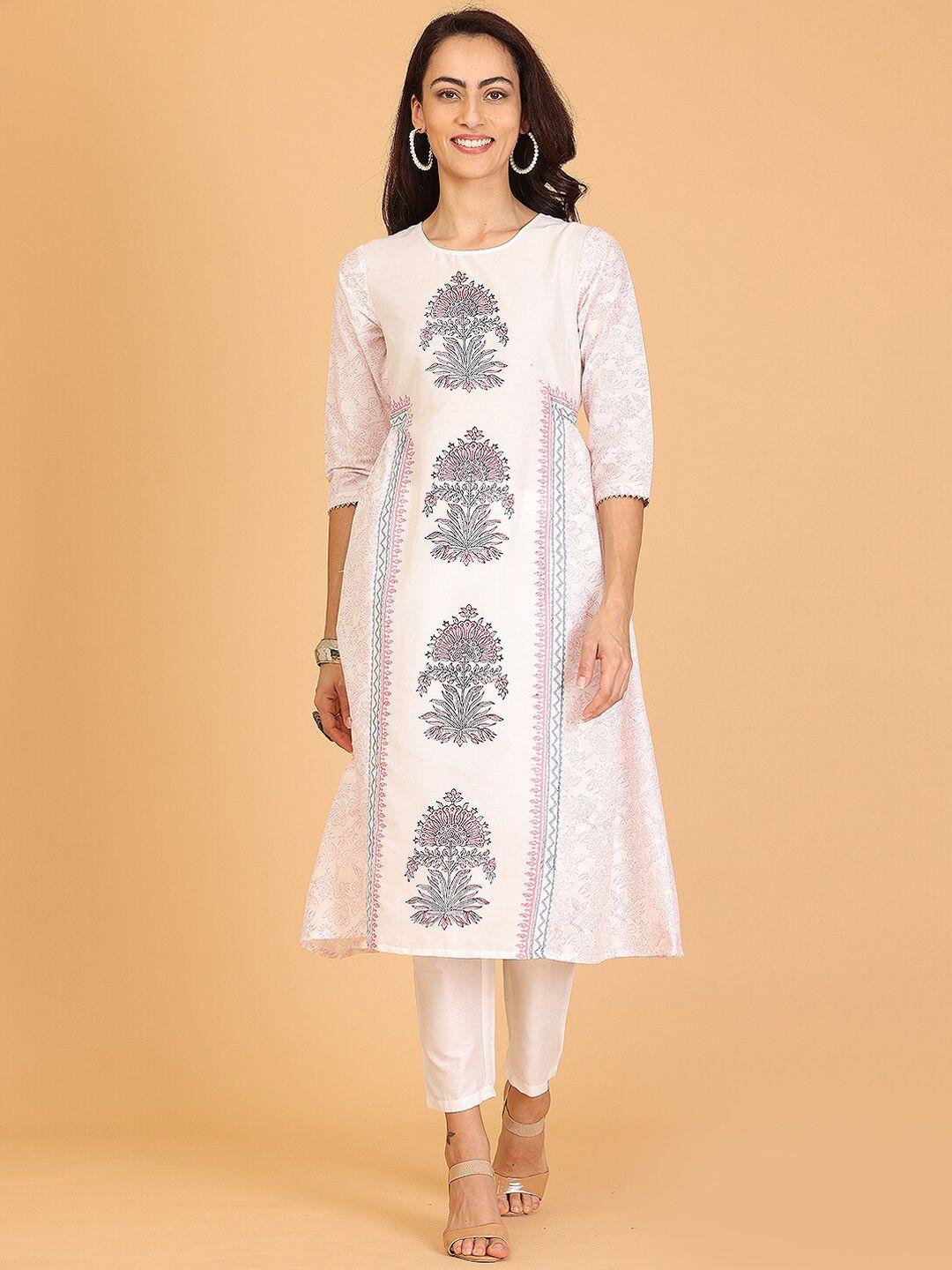 kaanchie nanggia ethnic motifs printed a-line kurta with trousers