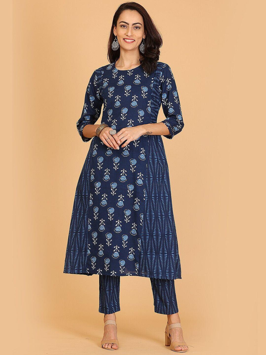 kaanchie nanggia ethnic motifs printed a-line kurta with trousers