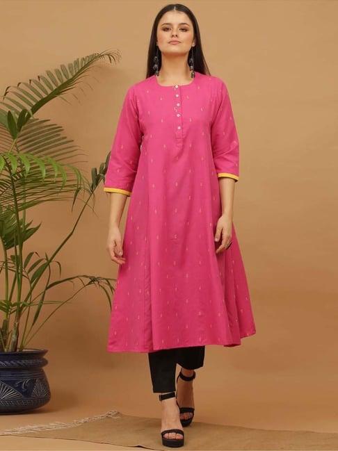 kaanchie nanggia pink cotton kurta