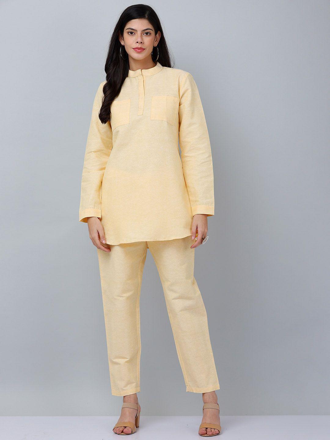 kaanchie nanggia solid kurta with trousers