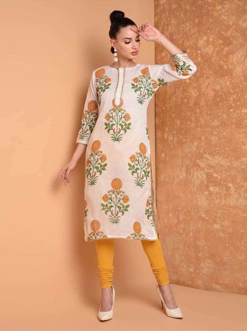 kaanchie nanggia white cotton block print kurta