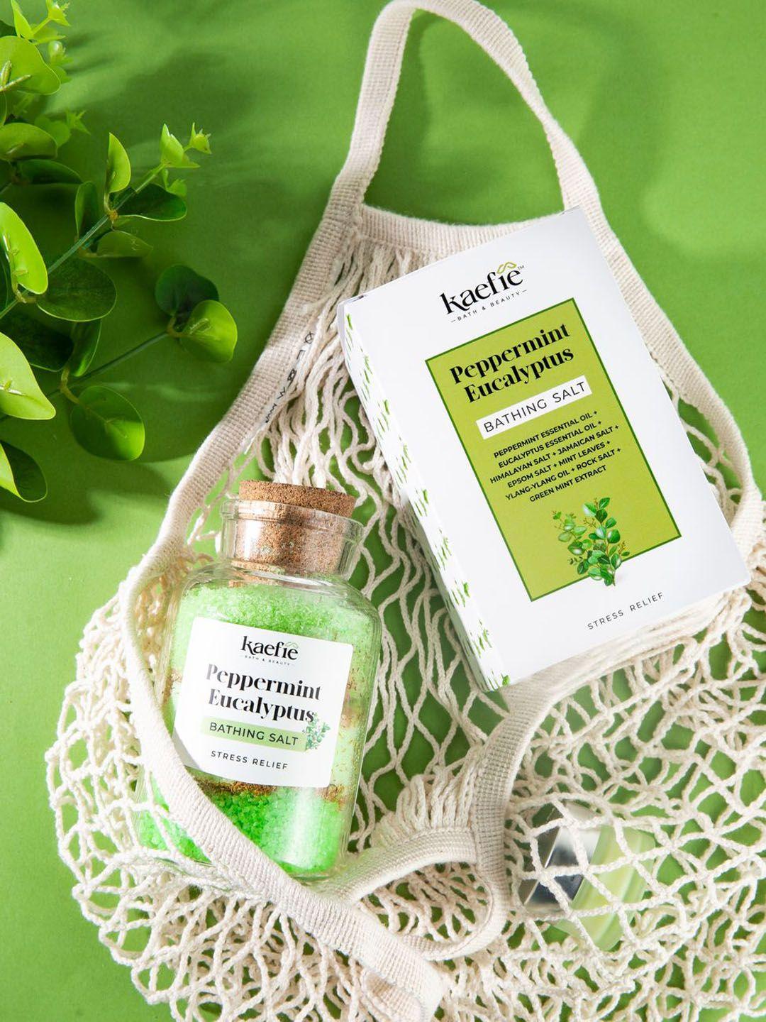 kaefie beauty stress relief cruelty-free peppermint eucalyptus bathing salt - 350 g
