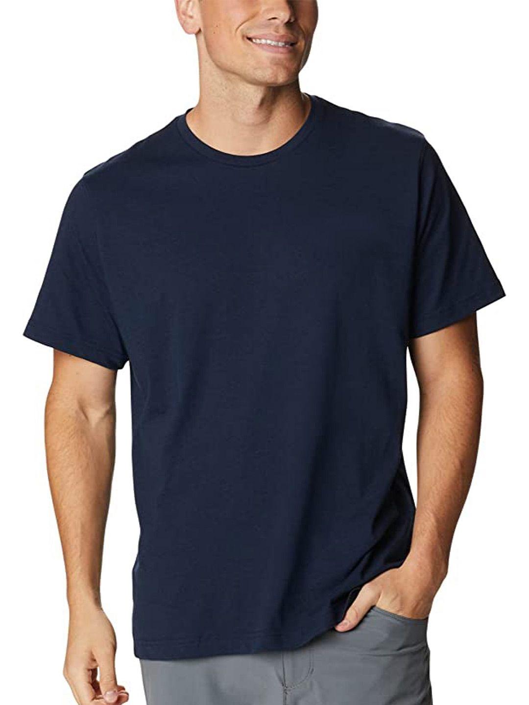 kaezri men navy blue raw edge t-shirt