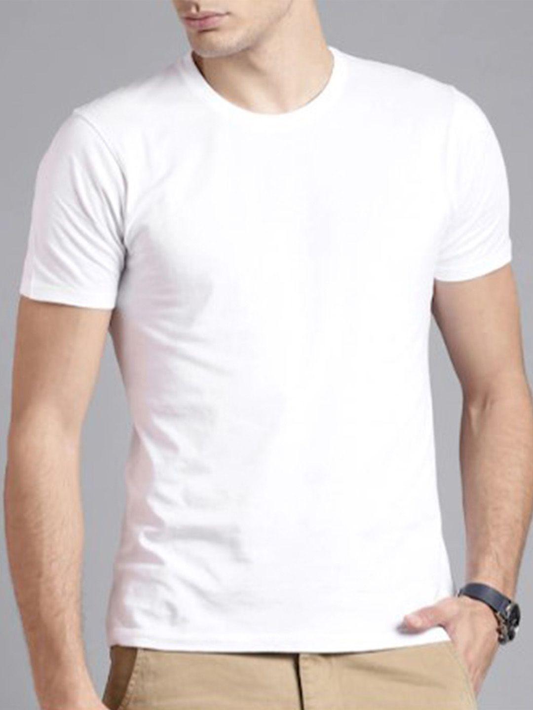 kaezri men white v-neck raw edge t-shirt