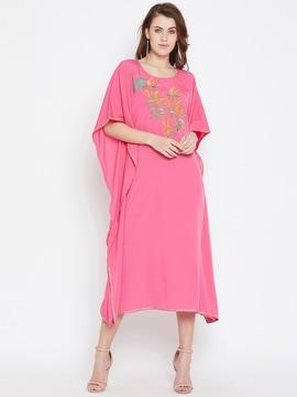 kaftan dress with embroidered yoke