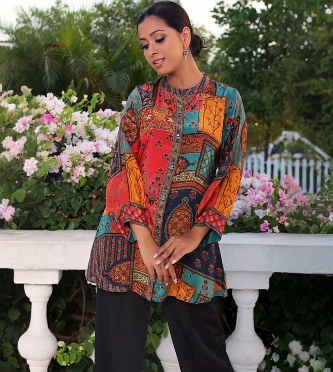 kaftanize multicolor kyna printed tunic