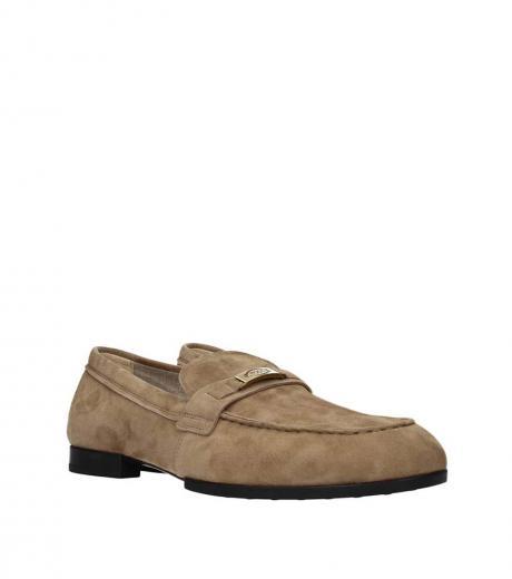 kahki suede loafers