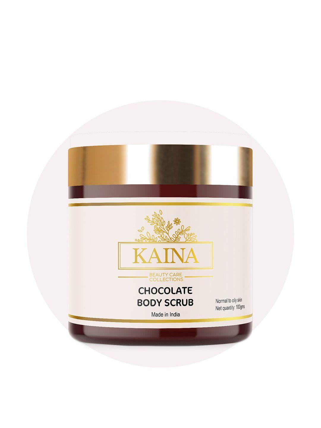 kaina skincare chocolate body scrub with organic oils - 100g