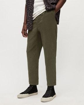 kainan linen blend slim fit trousers
