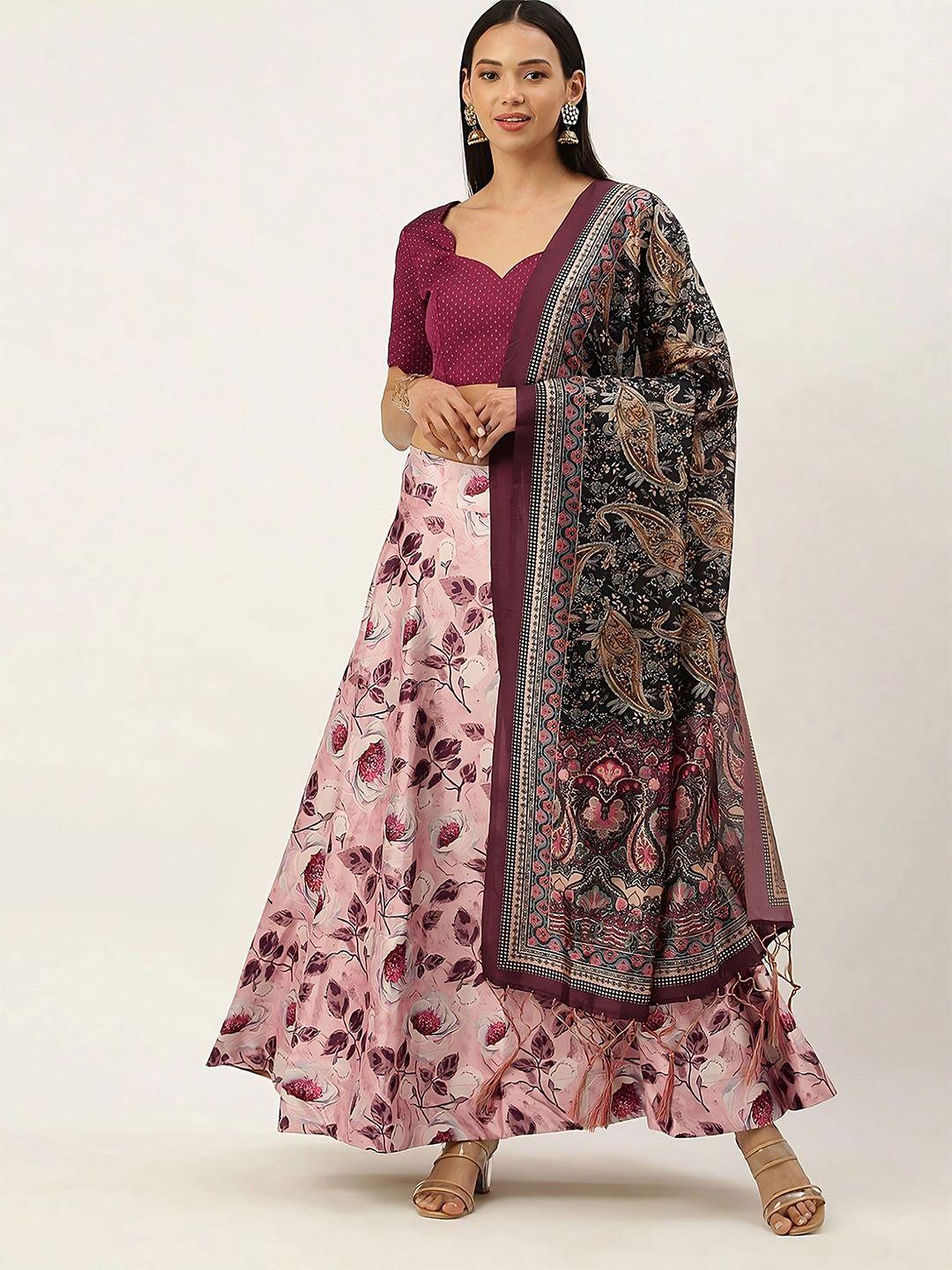 kaizen texo fab semi-stitched lehenga & unstitched blouse with dupatta