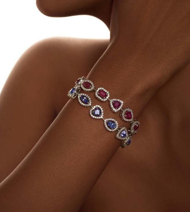 kaj fine jewellery ruby diamond bracelet in 18kt white gold
