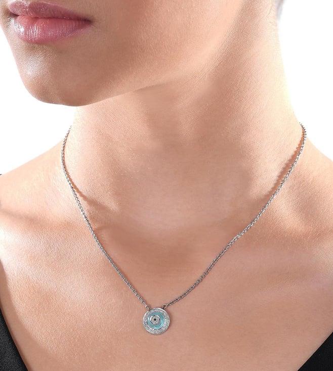 kaj fine jewellery blue onyx donut diamond chain pendant in 14kt white gold