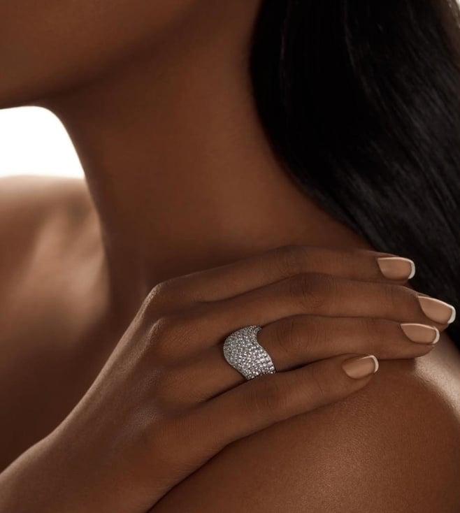 kaj fine jewellery diamond wave ring in 18kt white gold