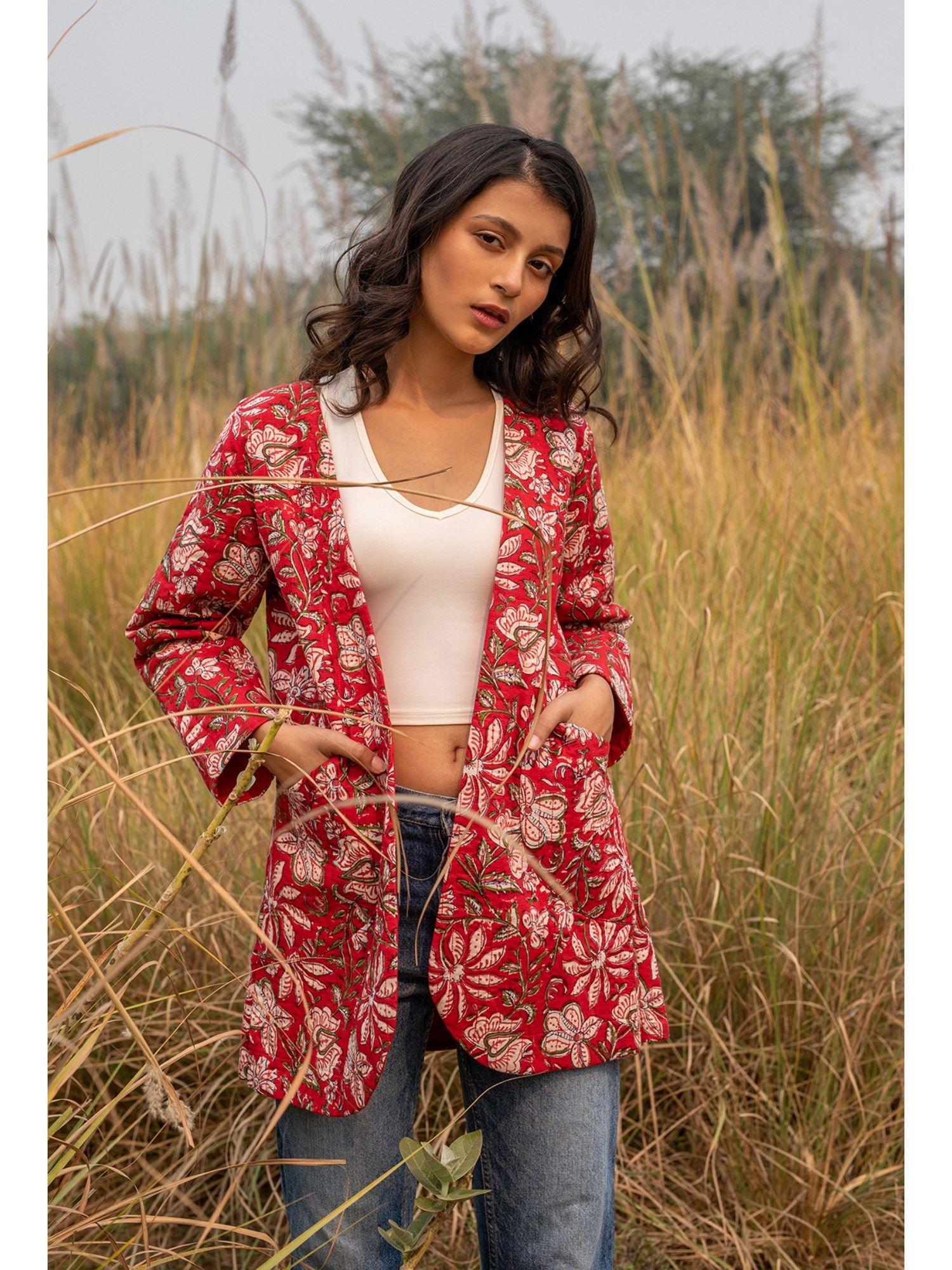 kalamaki - floral hand block printed jacket