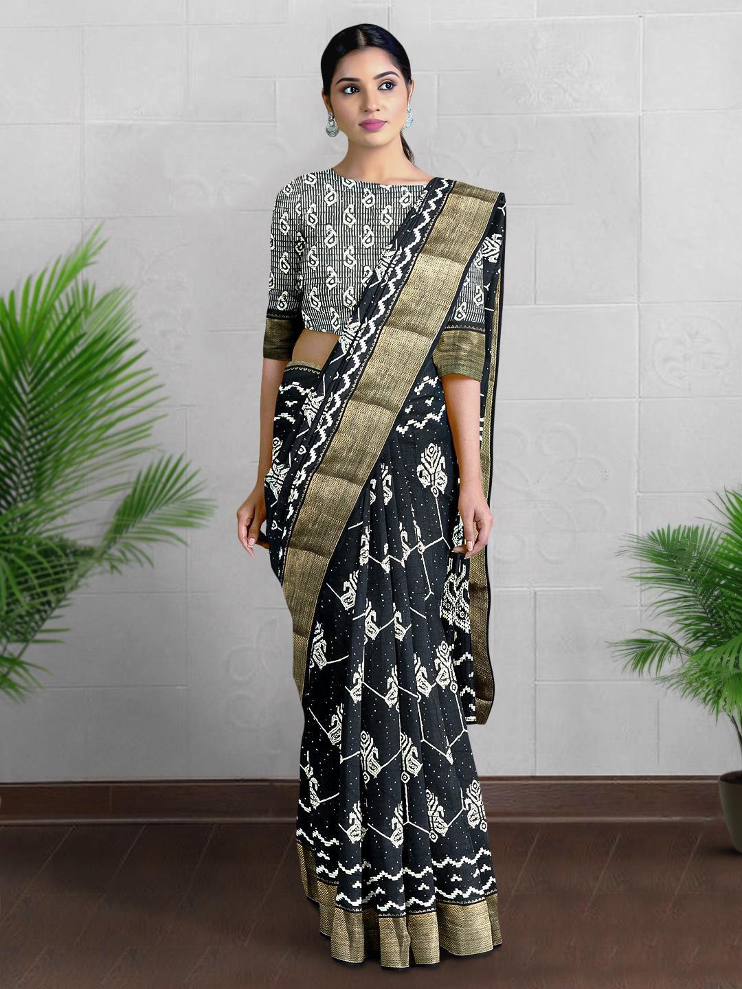 kalamandir ethnic motifs printed woven design silk blend saree