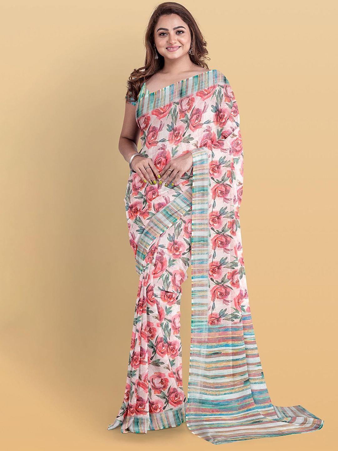 kalamandir floral printed saree