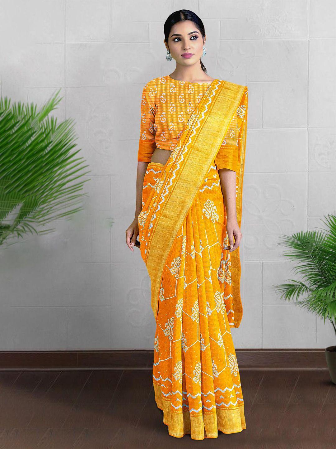 kalamandir ethnic motif printed zari saree