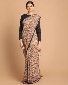 kalamkari handblock mul mul cotton saree