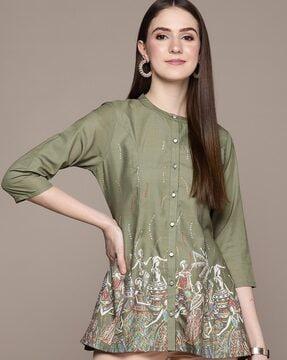 kalamkari print a-line tunic