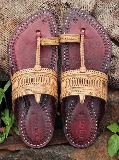 kalapuri men's tan kolhapuri sandals