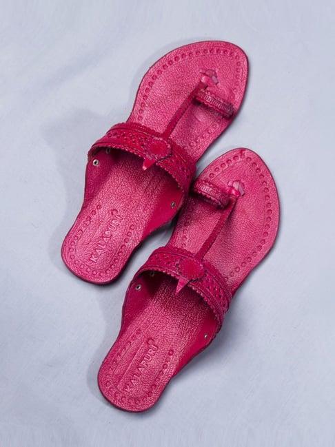kalapuri women's pink kolhapuri sandals