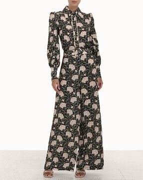 kaleidoscope floral print straight fit palazzos