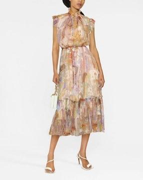 kaleidoscope silk flutter dress