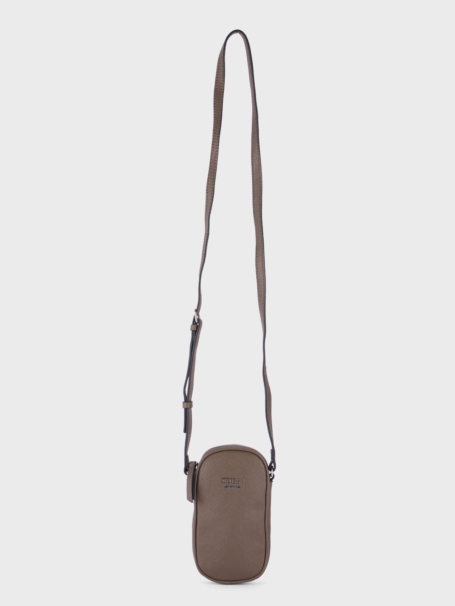 kalie mini sling bag with top zip - brown