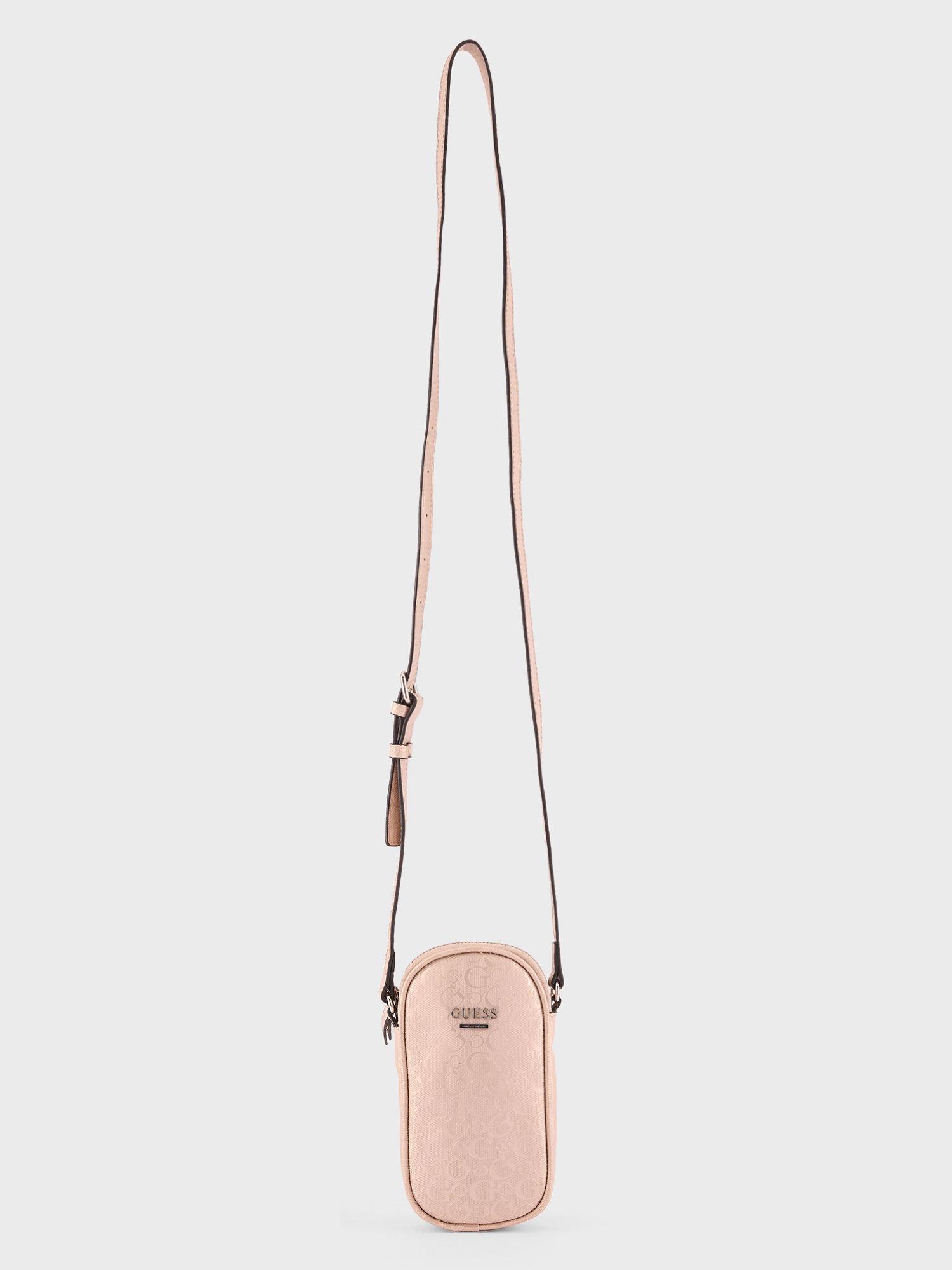 kalie mini sling bag with top zip - peach