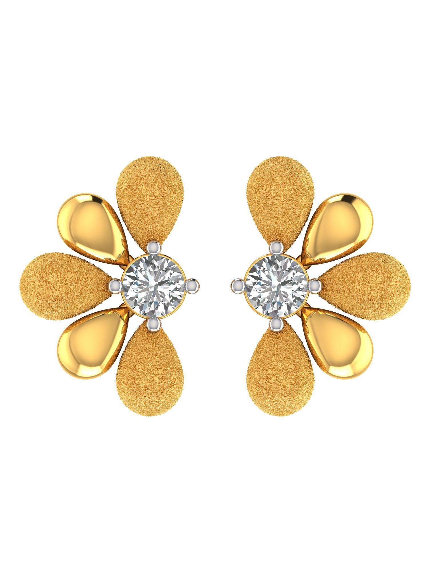 kalina stud gold earrings with gold screw