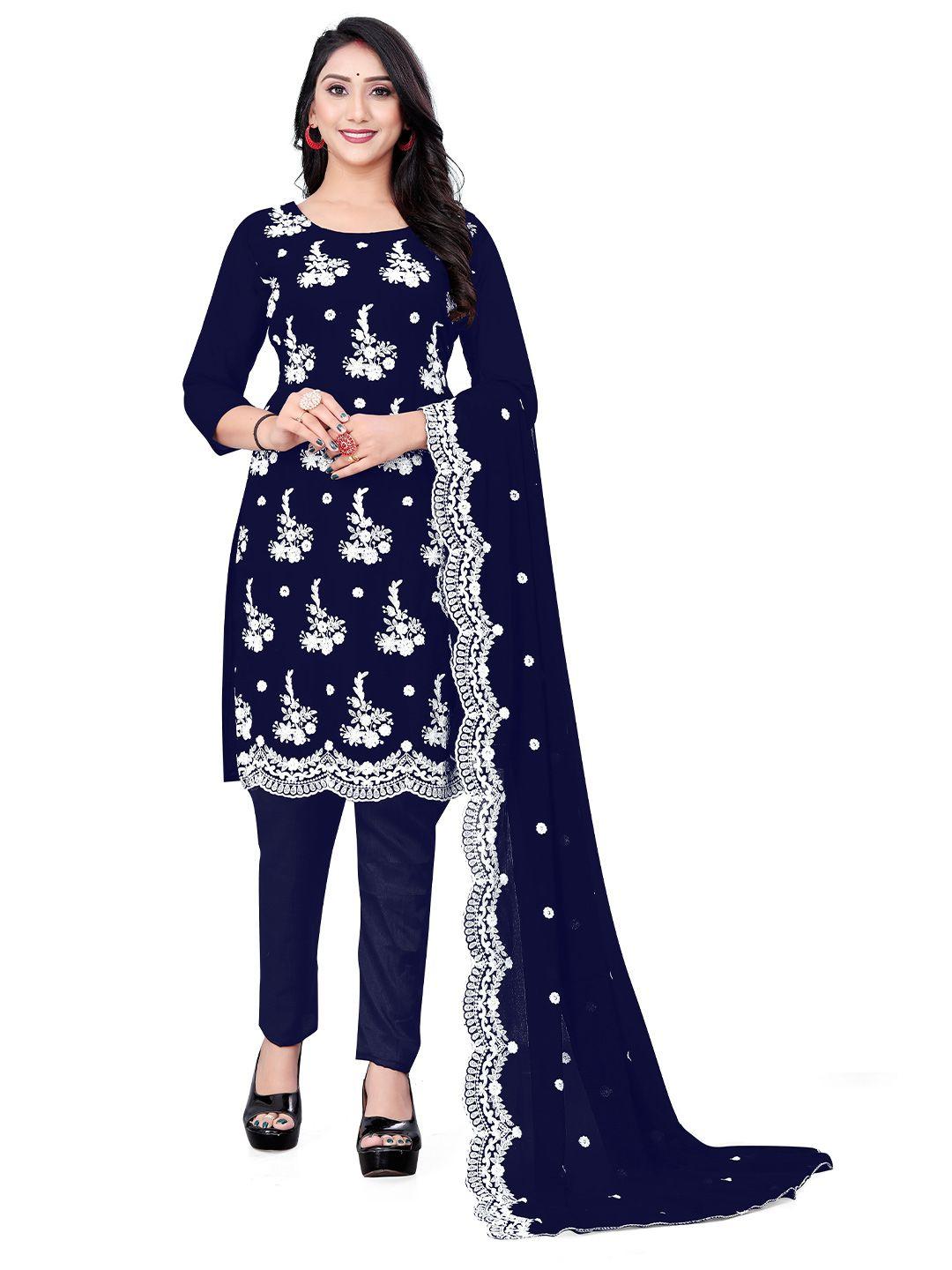 kalini  floral embroidered unstitched dress material