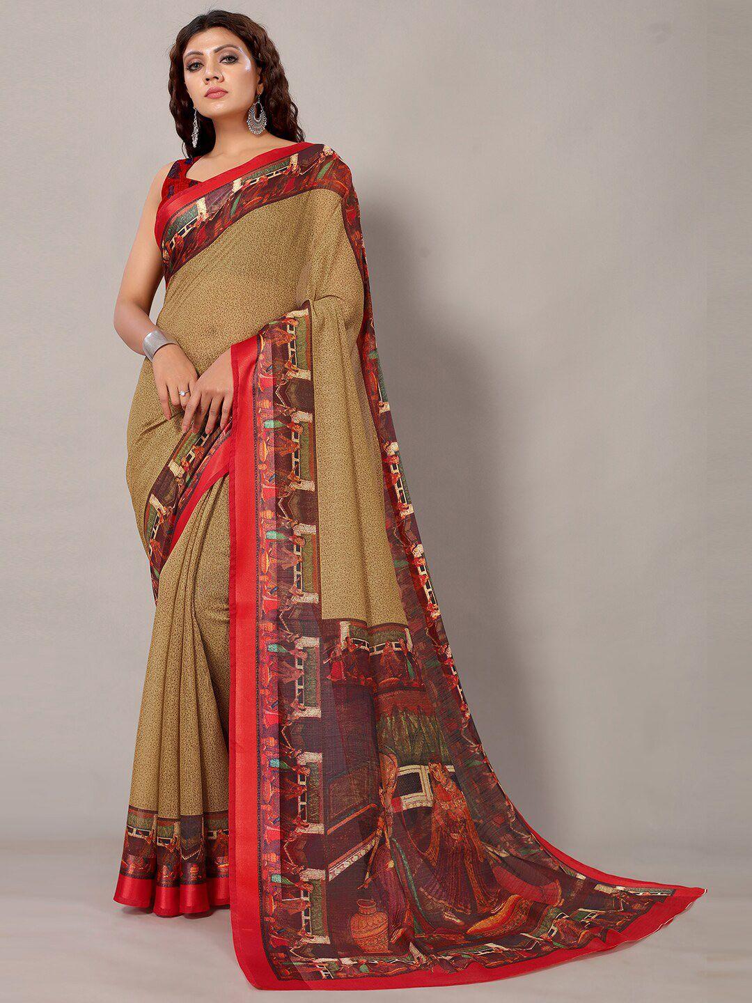 kalini abstract printed silk cotton saree