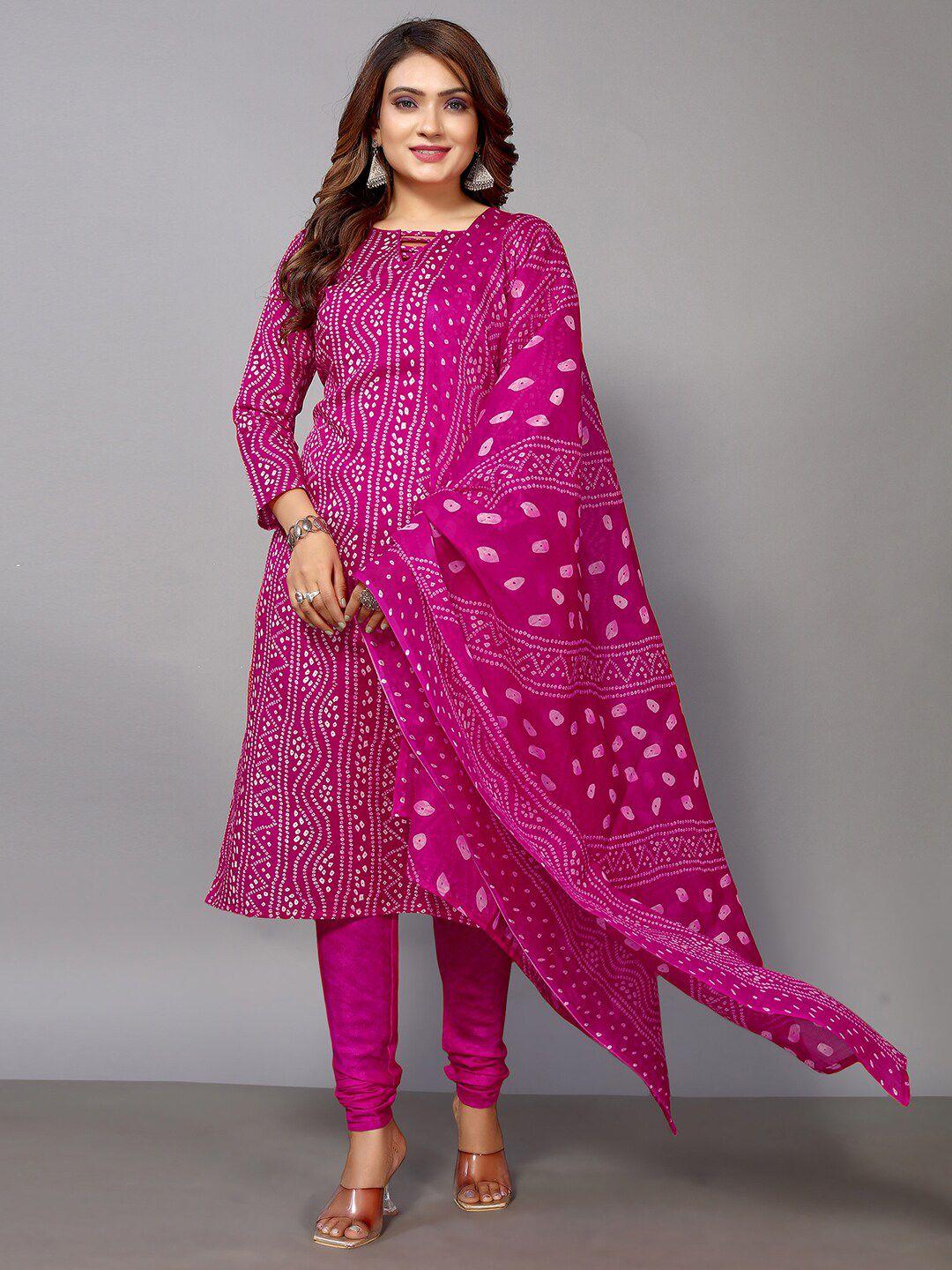 kalini bandhani printed unstitched dress material