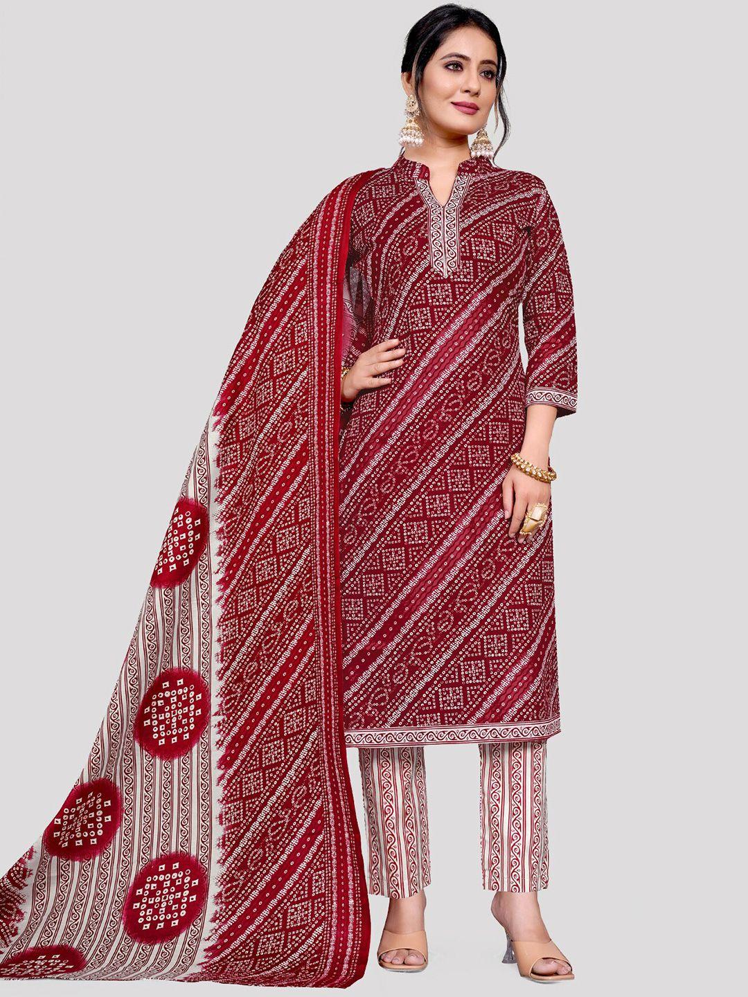 kalini bandhani printed unstitched dress material