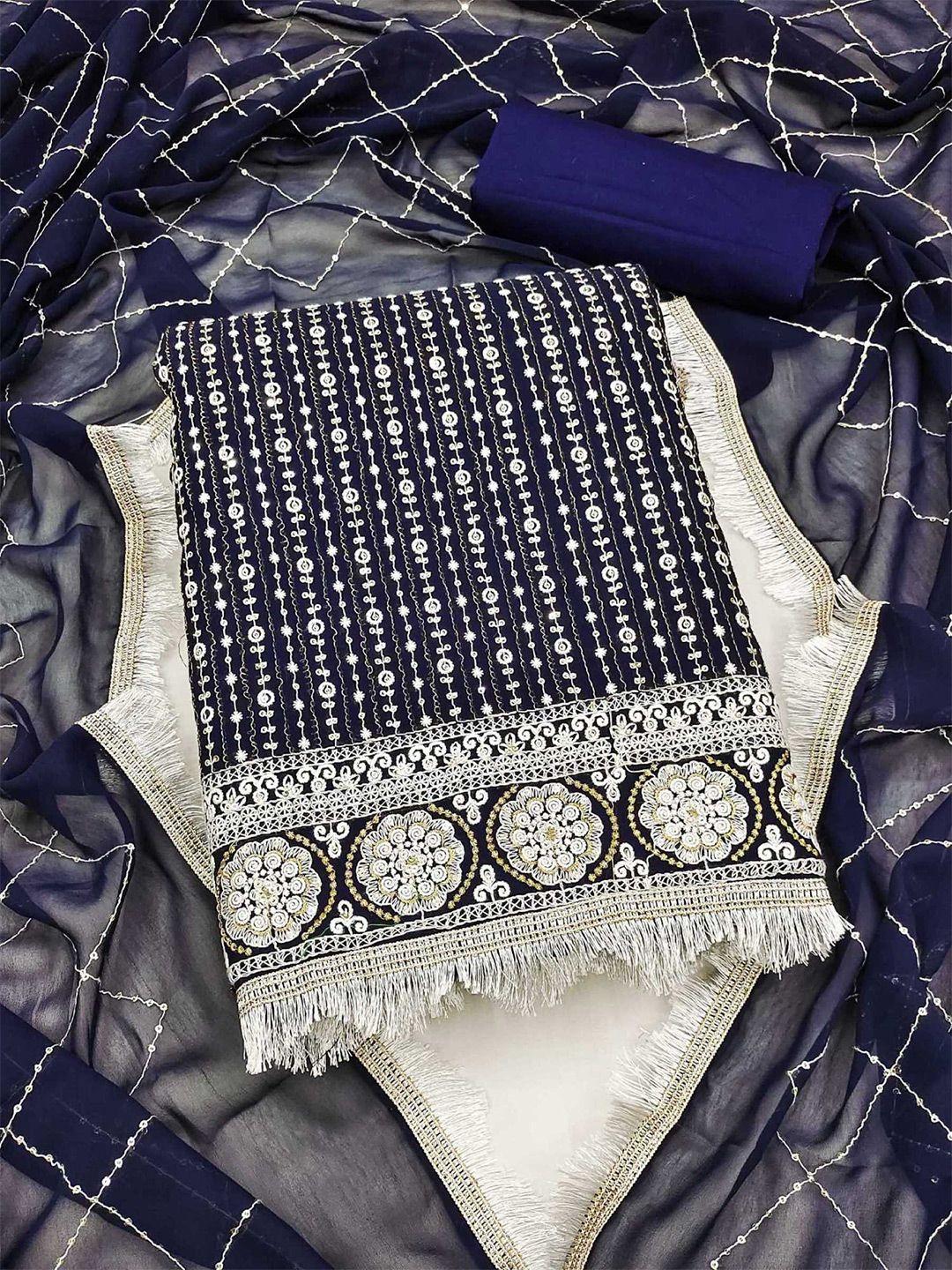 kalini embellished embroidered unstitched dress material