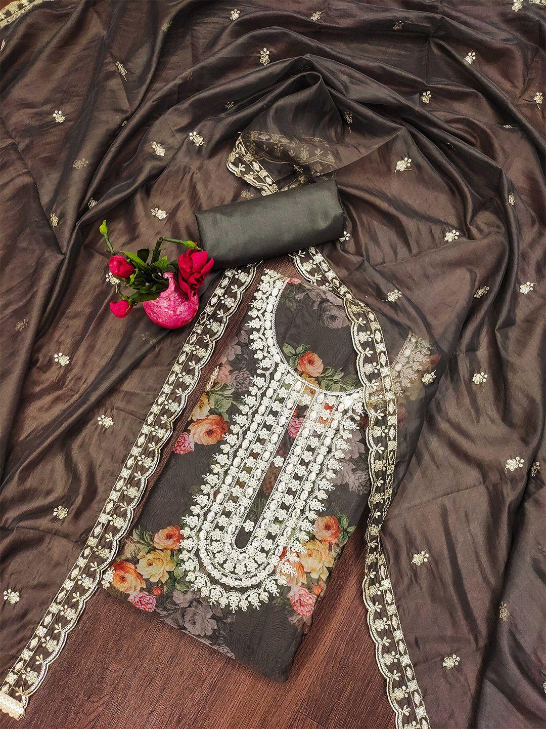 kalini embellished organza unstitched dress material