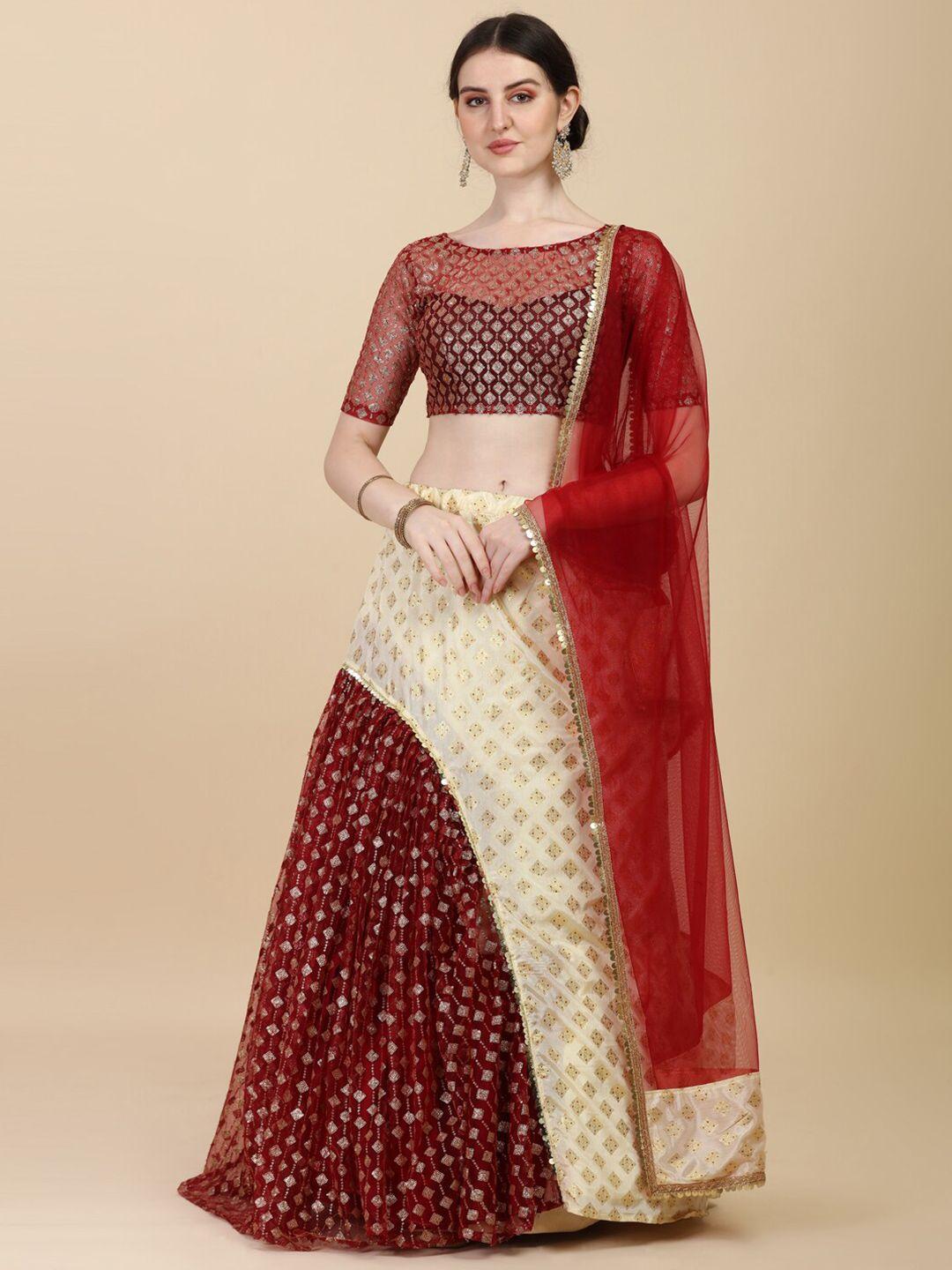 kalini embellished sequinned detail semi-stitched lehenga & unstitched blouse with dupatta