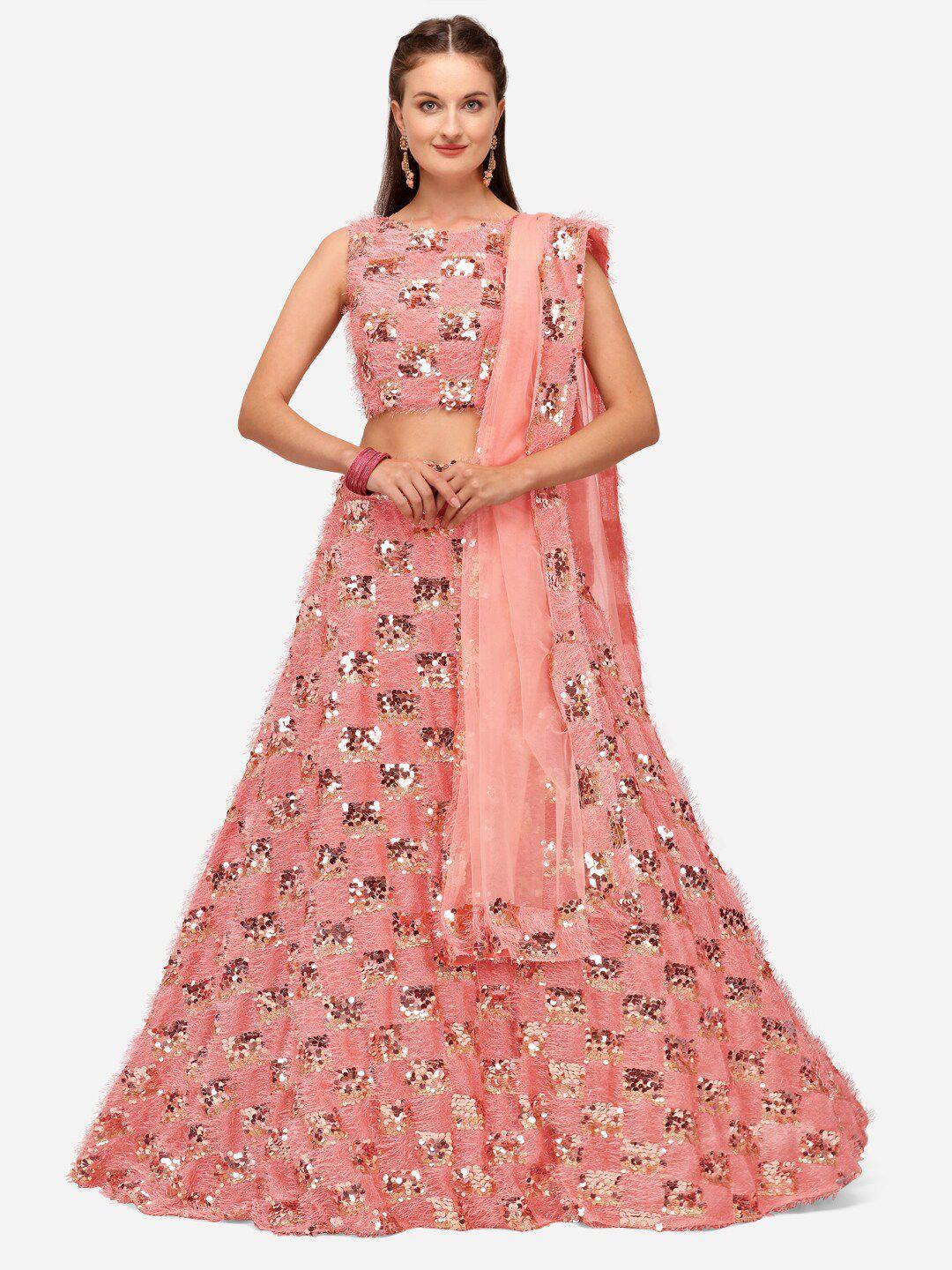 kalini embellished sequinned semi-stitched lehenga & unstitched blouse with dupatta