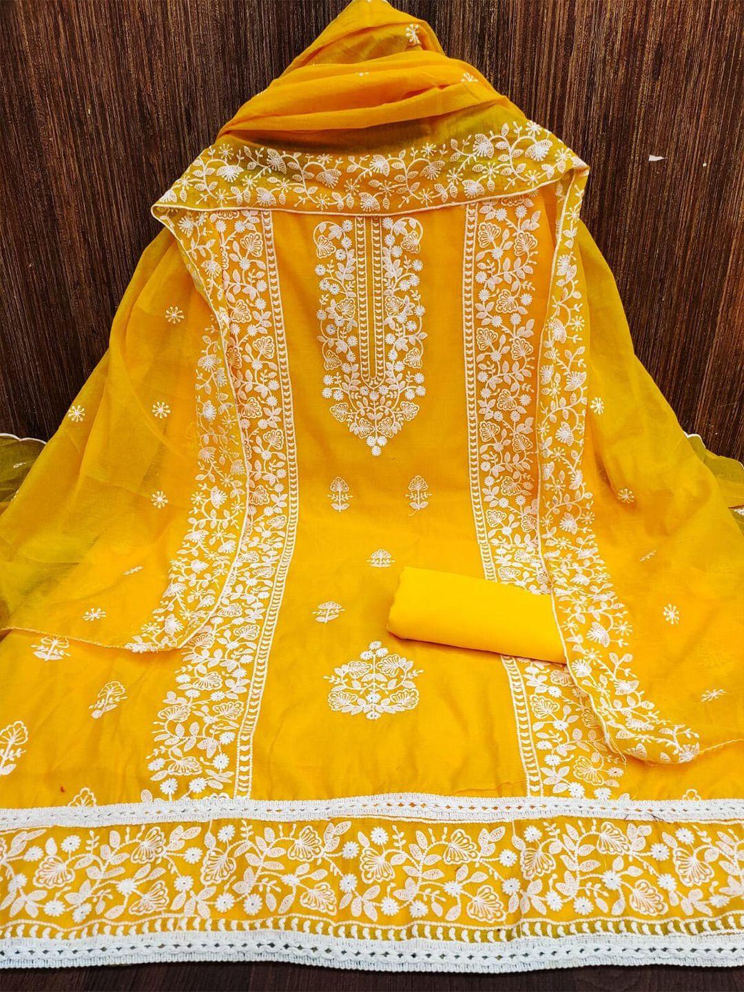 kalini embroidered chanderi silk unstitched dress material